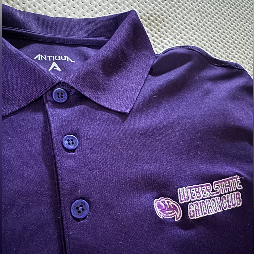WEBER STATE Gridiron Club “Antigua” DryFit Polo, Purple